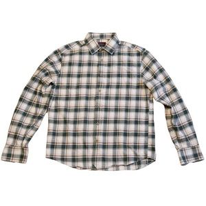 (NWOT) UNTUCKit Long Sleeve Button-up White Green Checks Cotton Shirt Flannel M
